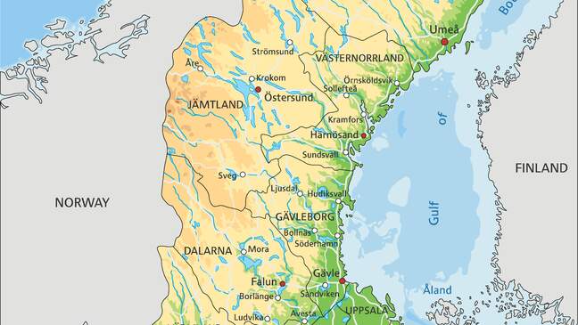 Kaart van Zweden